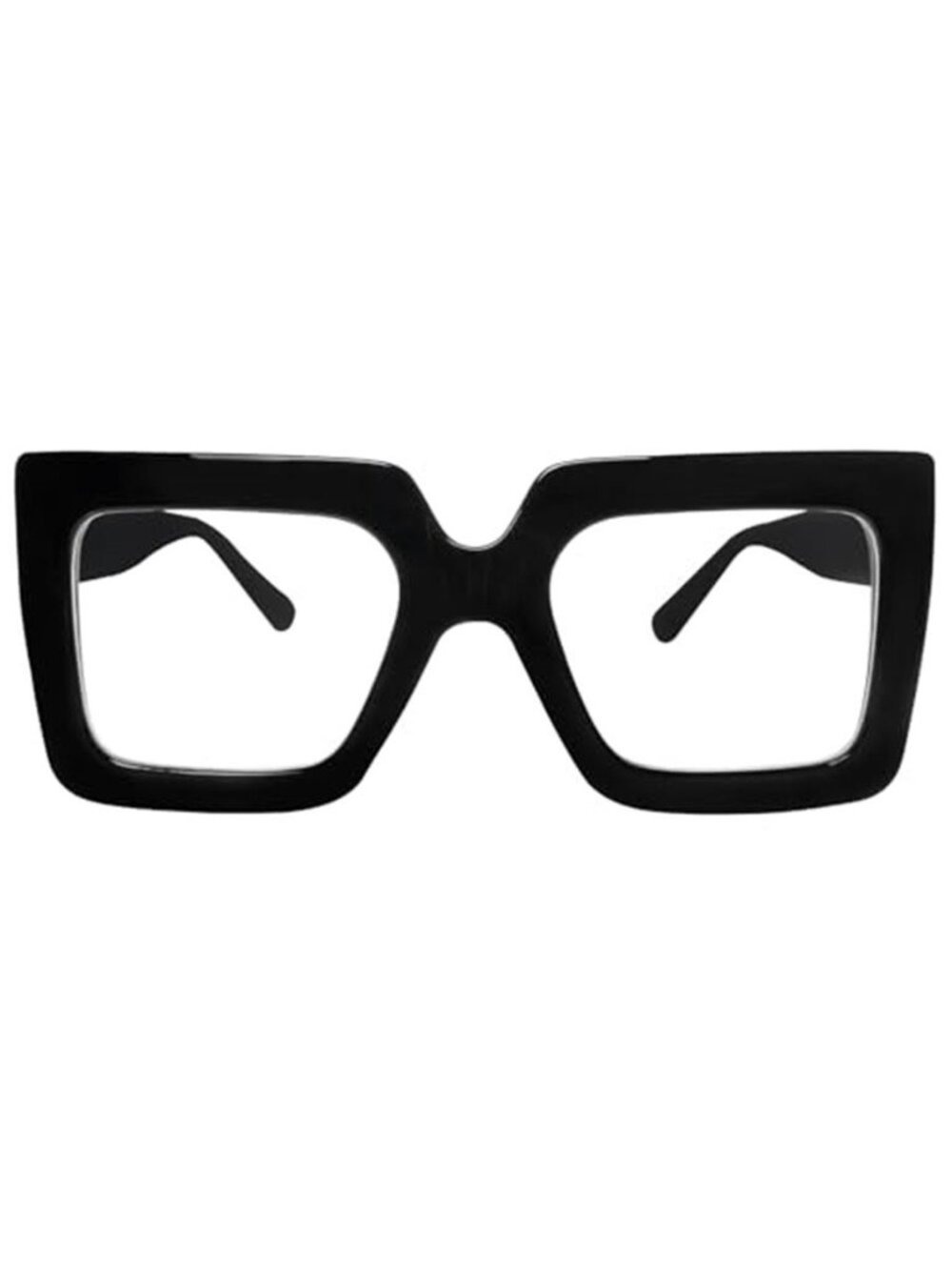 Black Oversized Square Blue Light Glasses Thick Frame Computer Eyewear